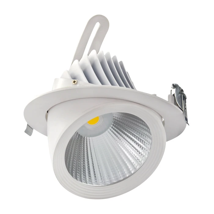 High Quality Recessed 360 Degree Head Adjustable narrow beam Cob 20W 30W 40W White Gimble spot lights led ceiling downlight