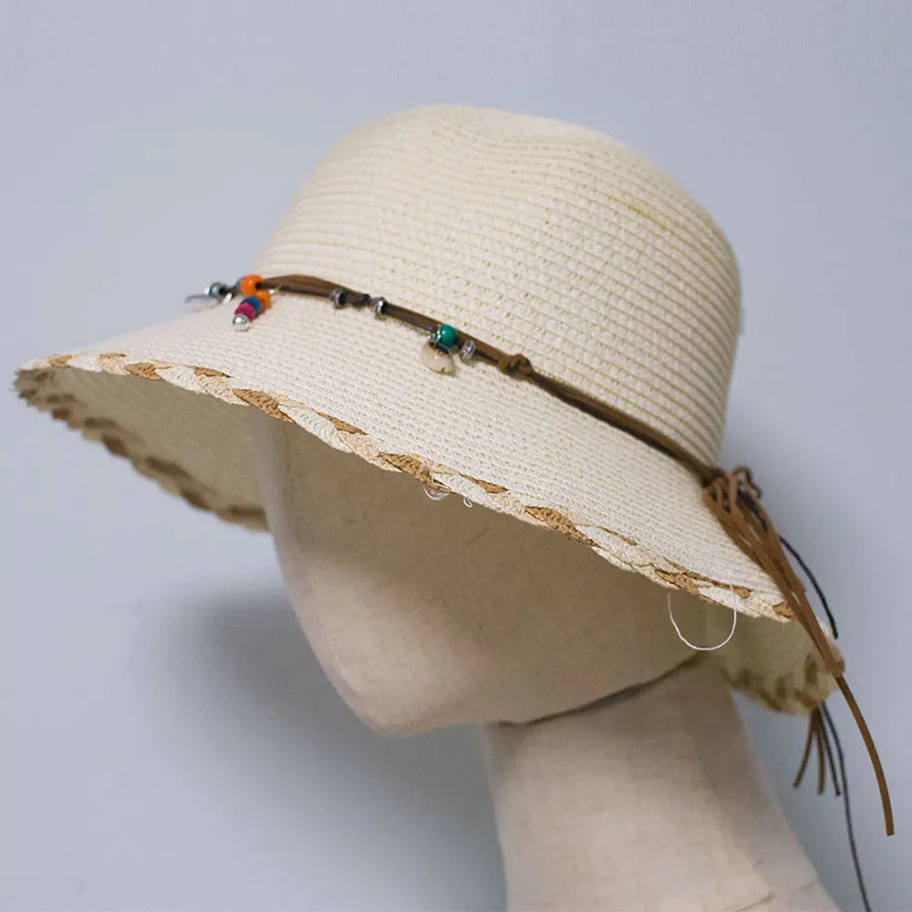 Best Selling Fashion Elegant Ladies Women Girl Striped Foldable Straw