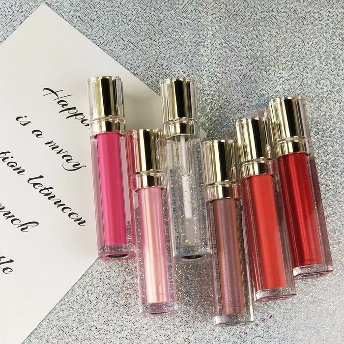 

15 colors custom vegan cruelty free long lasting glitter lip gloss with gold private label liquid lipstick lip gloss vendor