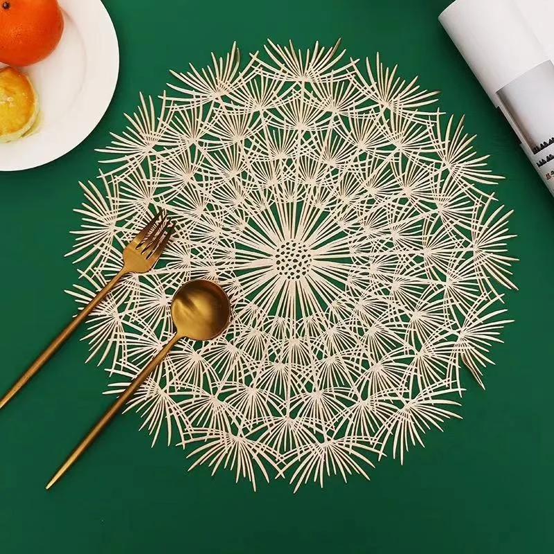 

Washable Anti-slip Dandelion Shape PVC Table Placemats Countertop For Dinner Party Wedding