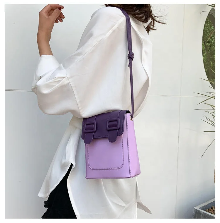 

Summer popular literary lipstick bag hit color small square bag wild messenger mobile phone bag