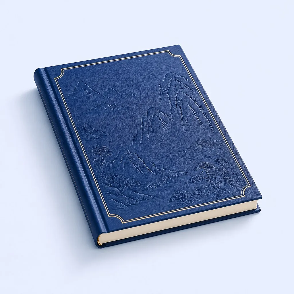 Azurite Blue Hardcover Notebook Perspective View