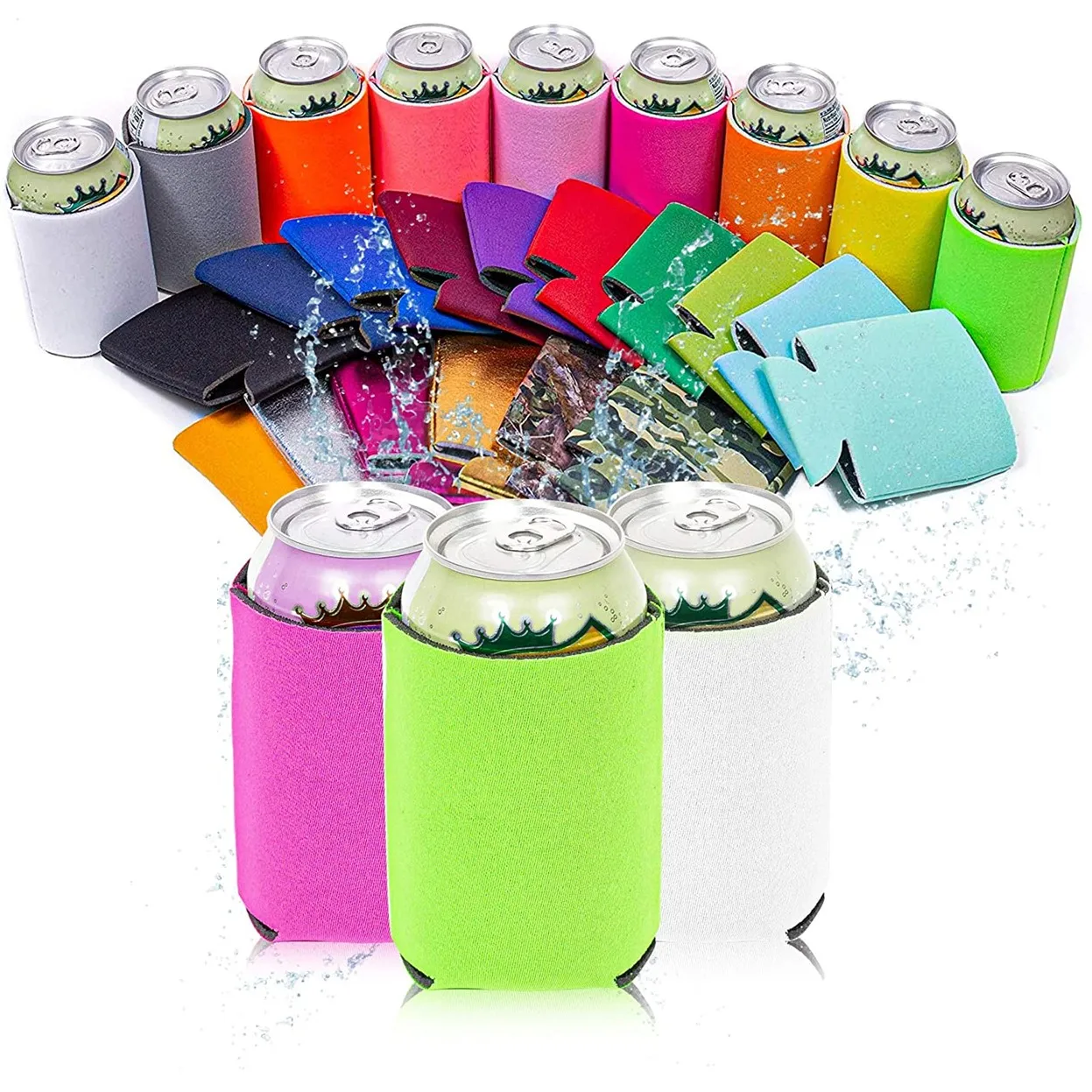 

Quality Perfection Foldable Beer Can Cooler Sleeves Blank,DIY Customizable for Parties, Events or Weddings