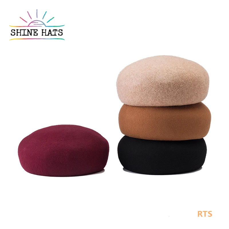 

Shinehats Beret Colorful Wool Caps Barrette Hat OEM Multi Colored Mushroom Plain Dyed 100% Wool Kid Women Adults Assurance DHL