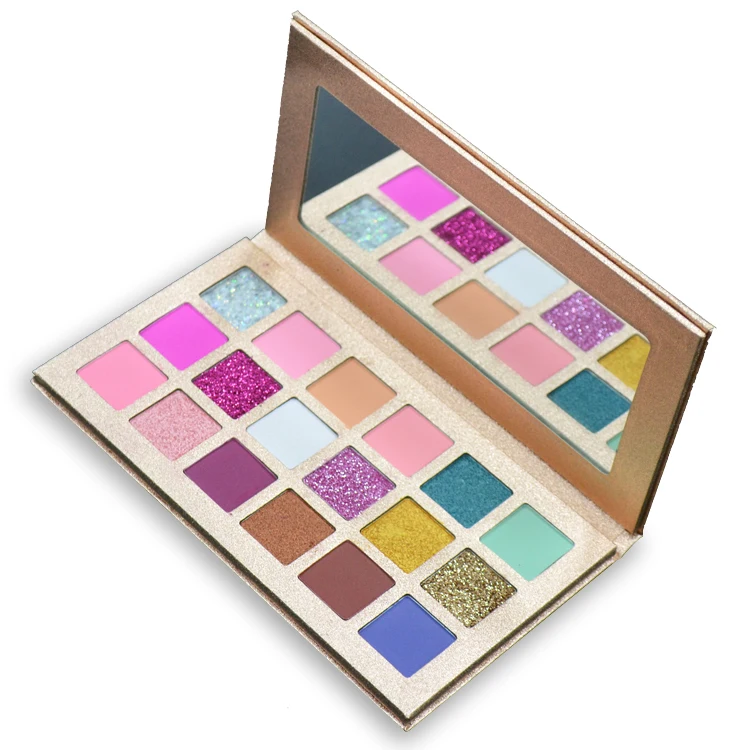 

Wholesale hot selling high pigmented shimmer pressed glitter huda eyeshadow palette