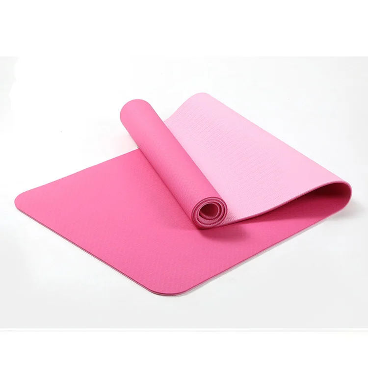 

Eco friendly tpe non-slip artistic double layer exercise mat anti slip tpe yoga mat 6mm, Double color ,pink blue purple green