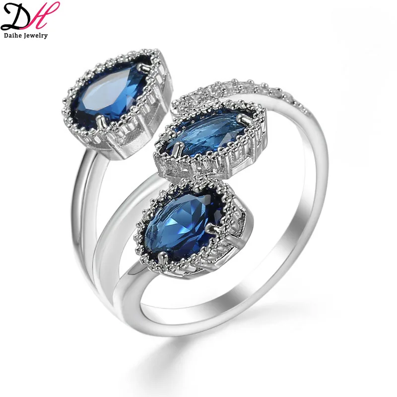 

2021Arrival Korean Women Jewelry Fashionable Zircon plated Copper Rings Custom Gemstone Ring For Women, Picture shows