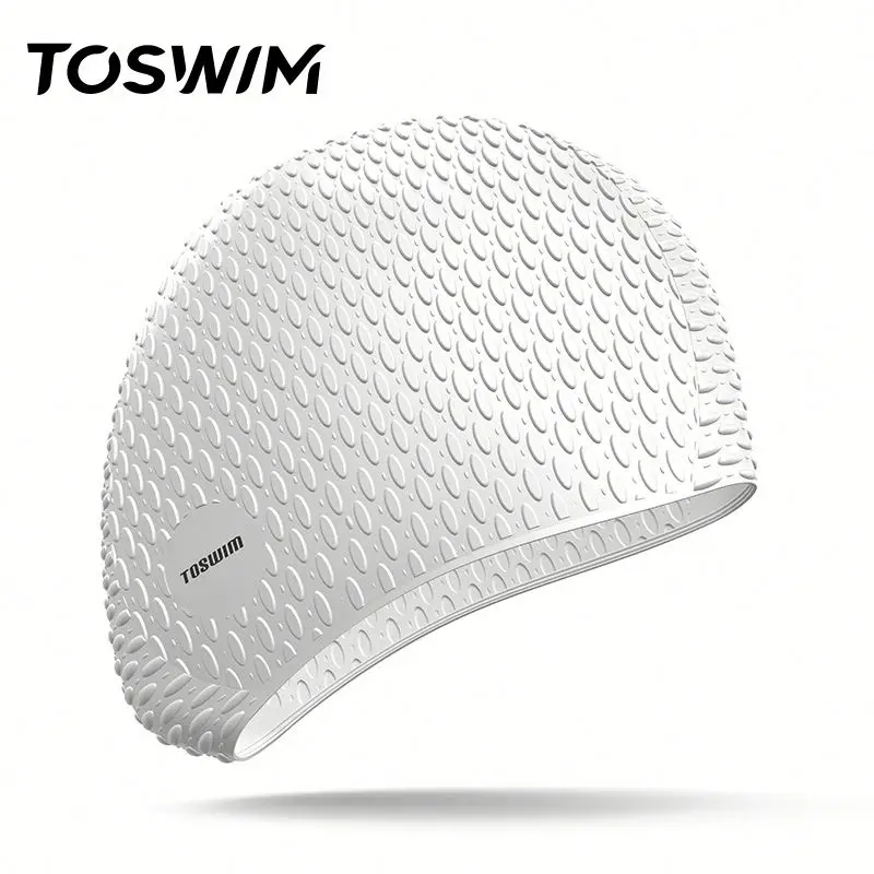 

Factory Competitive Price Elastic 100% Silicone Women Swimming Caps Long Hair Lady Swim Cap