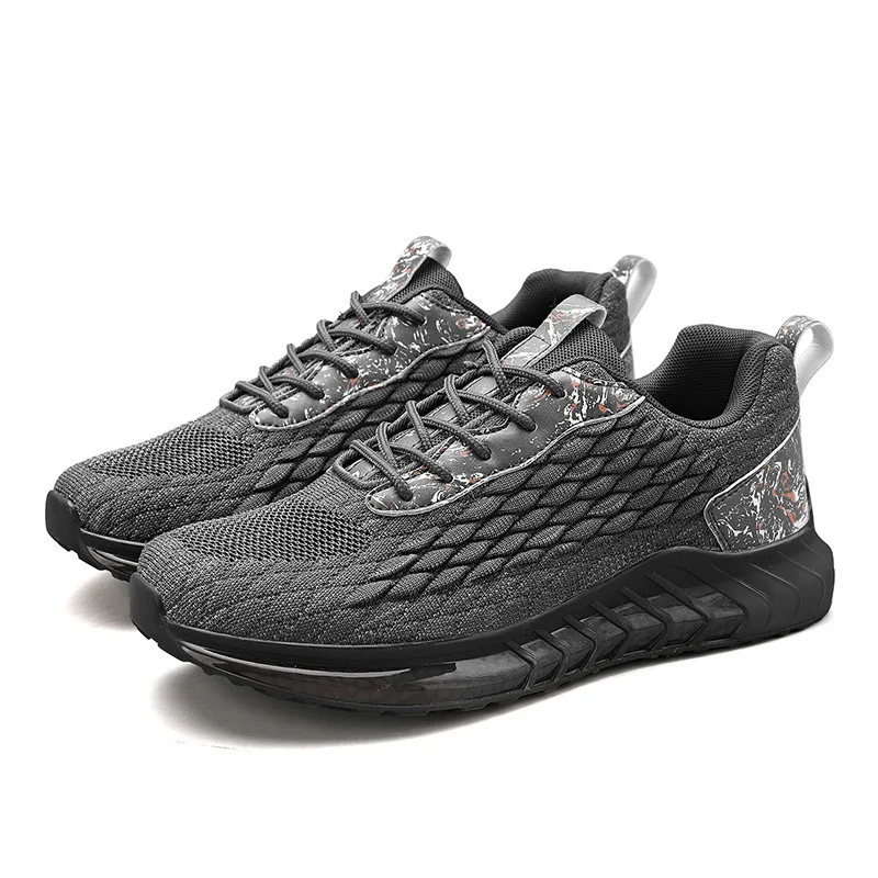

New large size fly woven fish scale tide shoes men's lightweight breathable casual running sneakers, 4 colors