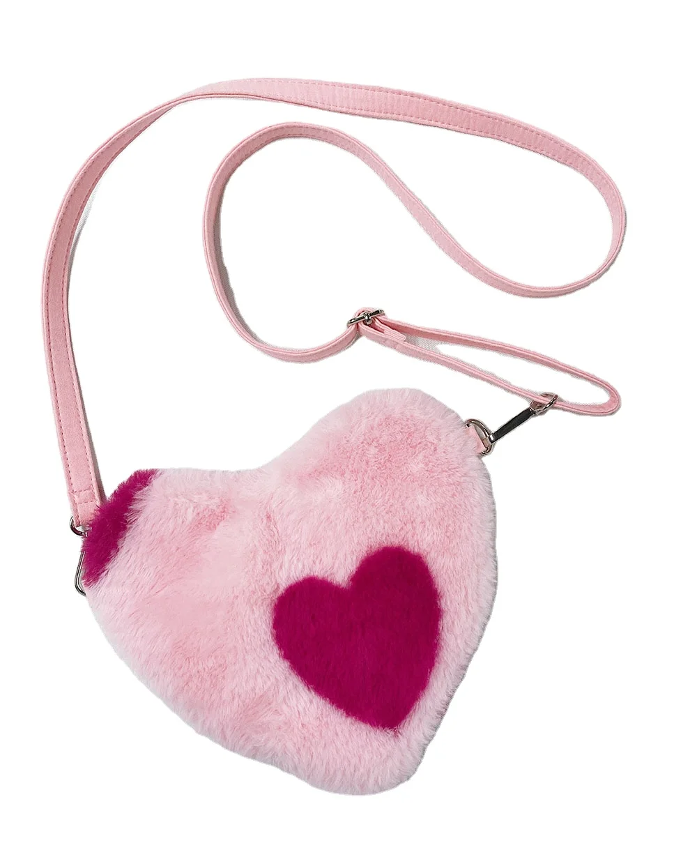 

Valentine's Day Kids Heart Purse Baby Pink Fur Heart Purse