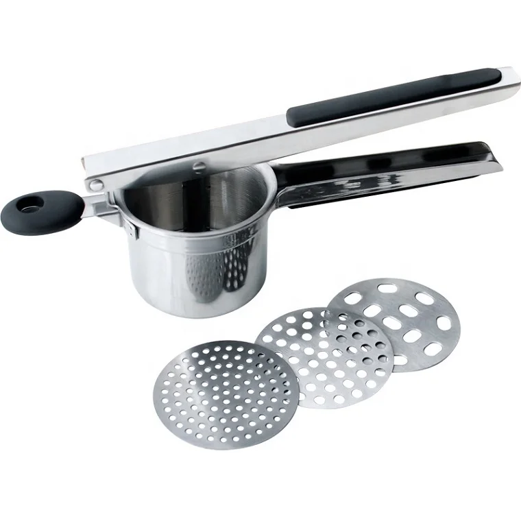 

430 stainless steel pumpkin potato masher manual juicer household multifunctional masher, Silver