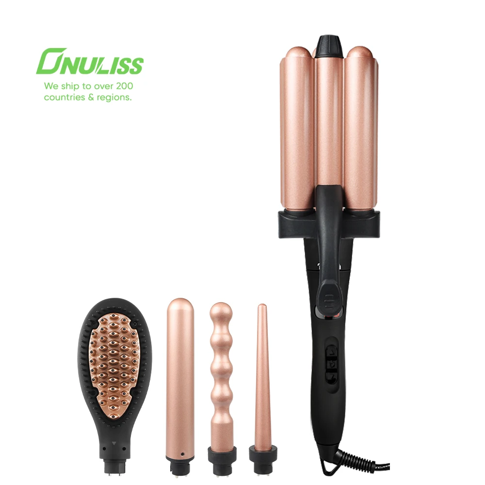 

Magic Salon Hair Styler Straightener Hair Stick Wand Interchangeable Hot Hair Styler