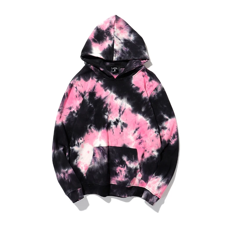 

Wholesale Stock Fashion Streetwear Winter Warm Digital Print Men Tie Die Hooded Ladies Hoodies With 21 Colors