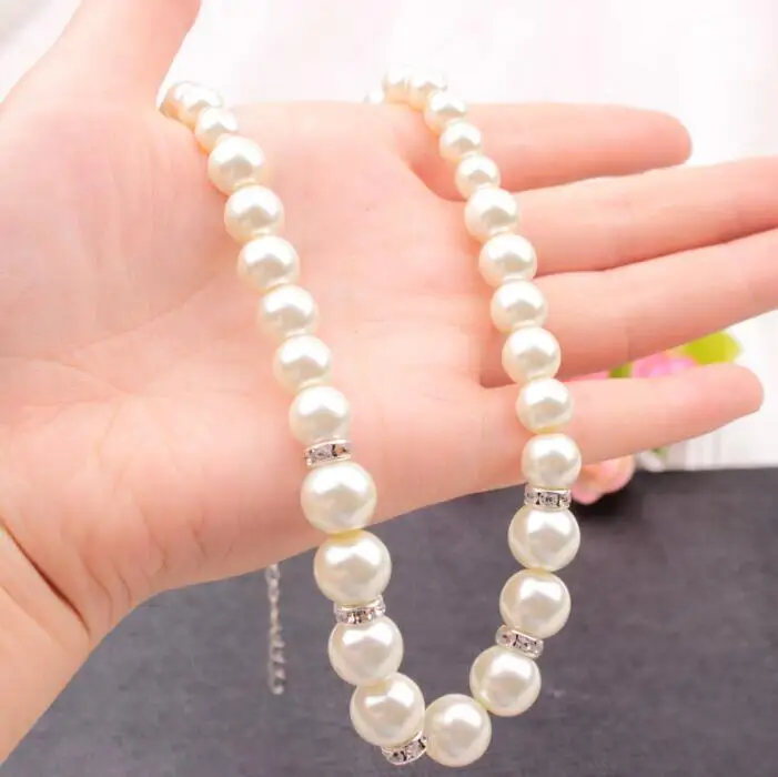 

Simple pearl necklace big European and American long pearl Necklace
