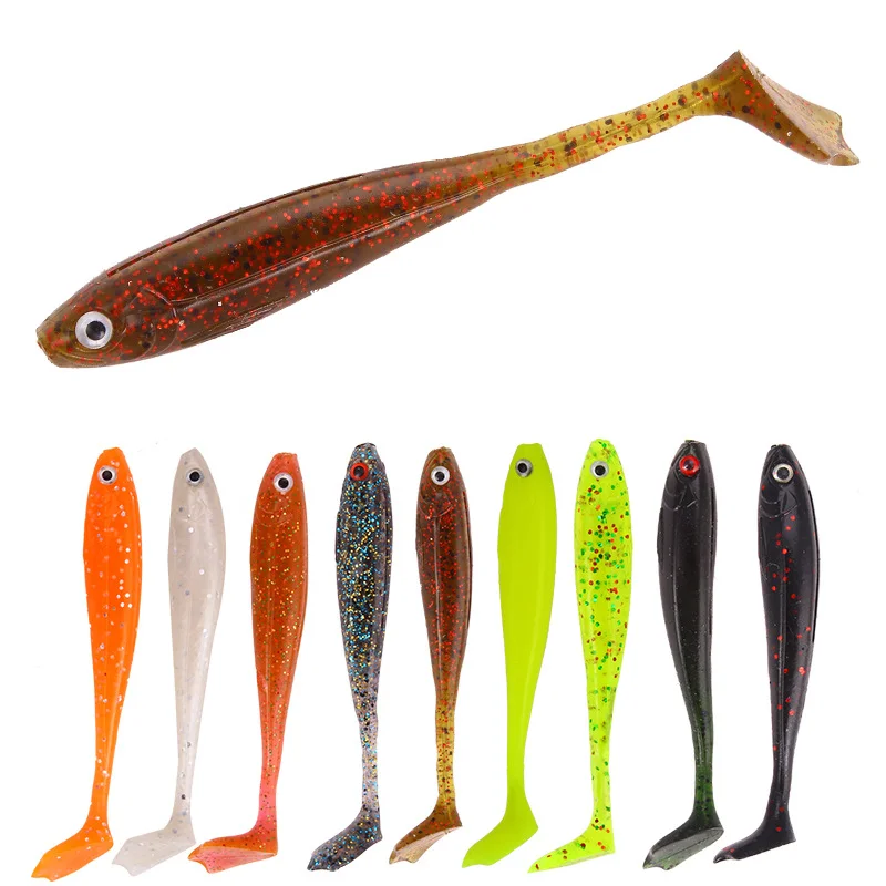 

2021 Amazon Hot Sales T-tail Soft Silicone Lure Soft 5g 8.4cm Fishing Bait Large Fishing Lure Eyes Soft, 9 colors