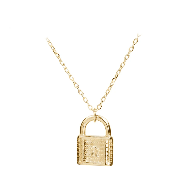 

trendy necklaces jewelry men and women lock necklace stainless steel, Picture shows