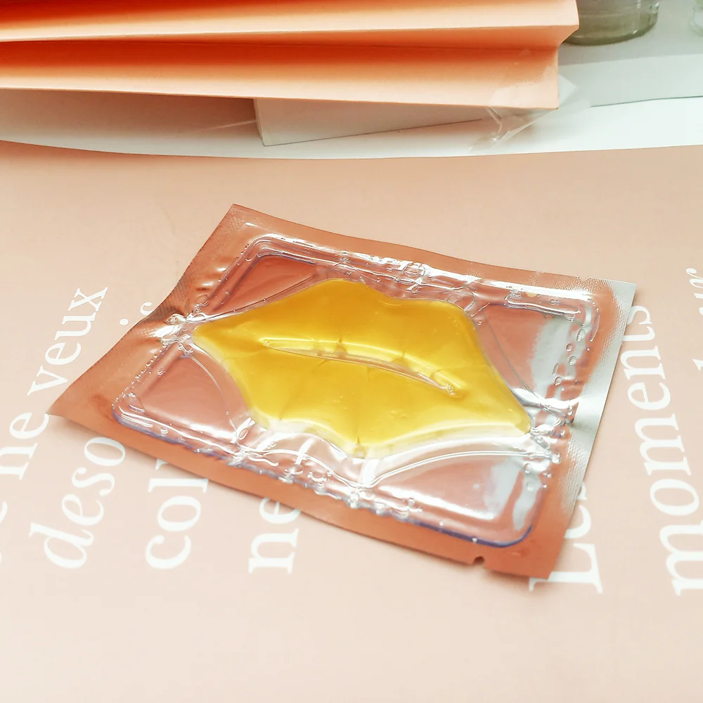 

Hot Selling Custom Packaging Collagen Gold Lip Mask With High Quality Lip Mask Anti Aging 24K Collagen Crystal Gold Lip Mask, Gold,white,pink
