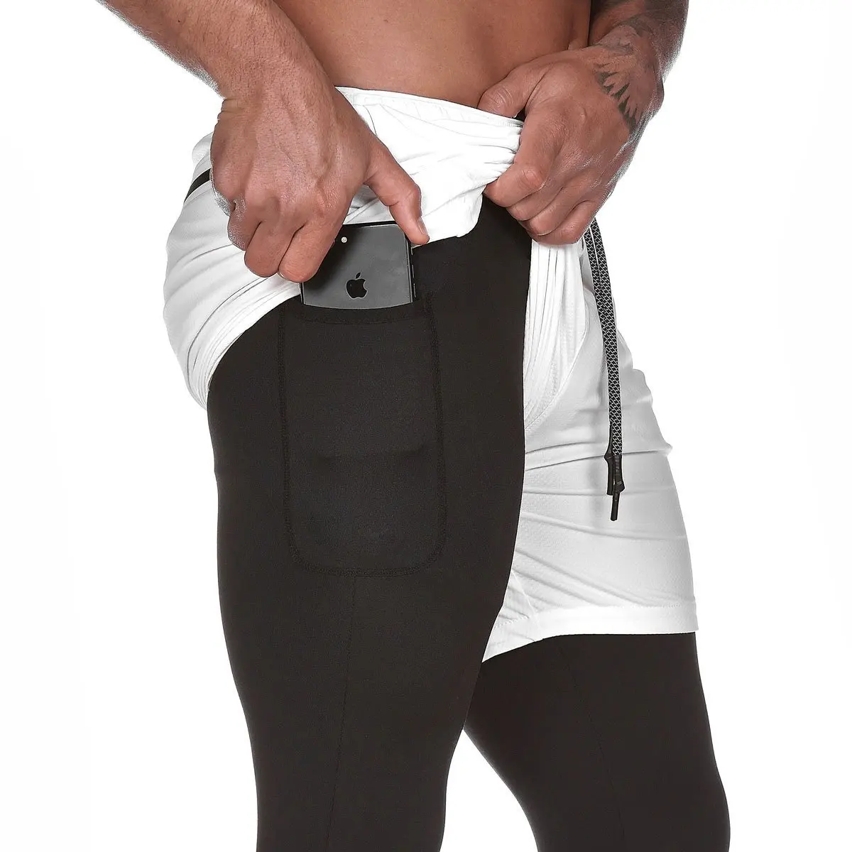 

High Quality 2 Pieces Men Sports Running Training Jogger Pants With Mezzanine Pocket men, Six colors