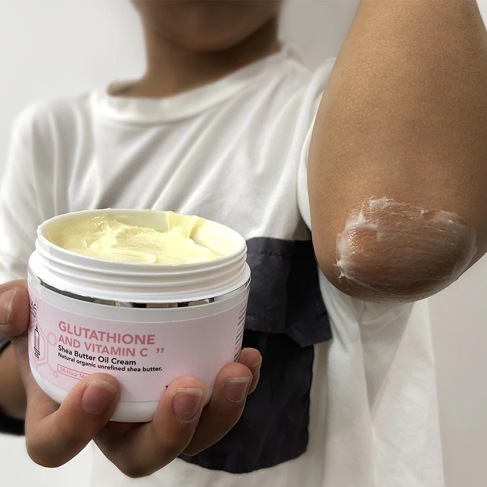 

OEM Whitening Private Label Body Butter Cream Raw Organic Unrefined Skin Private Label, Yellow cream