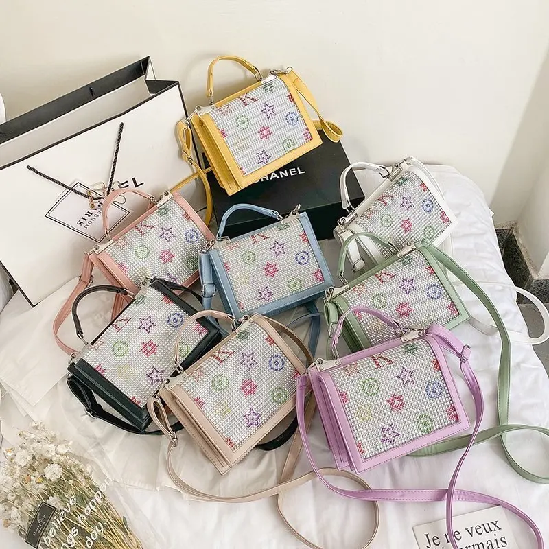 

Ladies Latest Model Handbags Fashion Square Bags Luxury Glitter Purses For Women