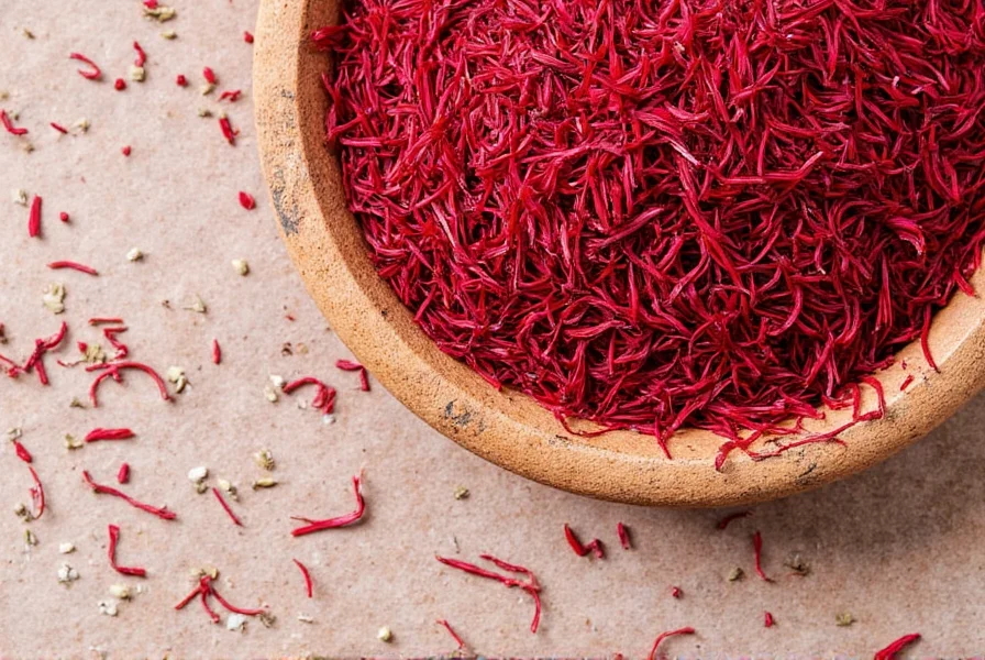 Close-up of hand harvesting saffron stigmas showing proper technique for removing threads from crocus flower