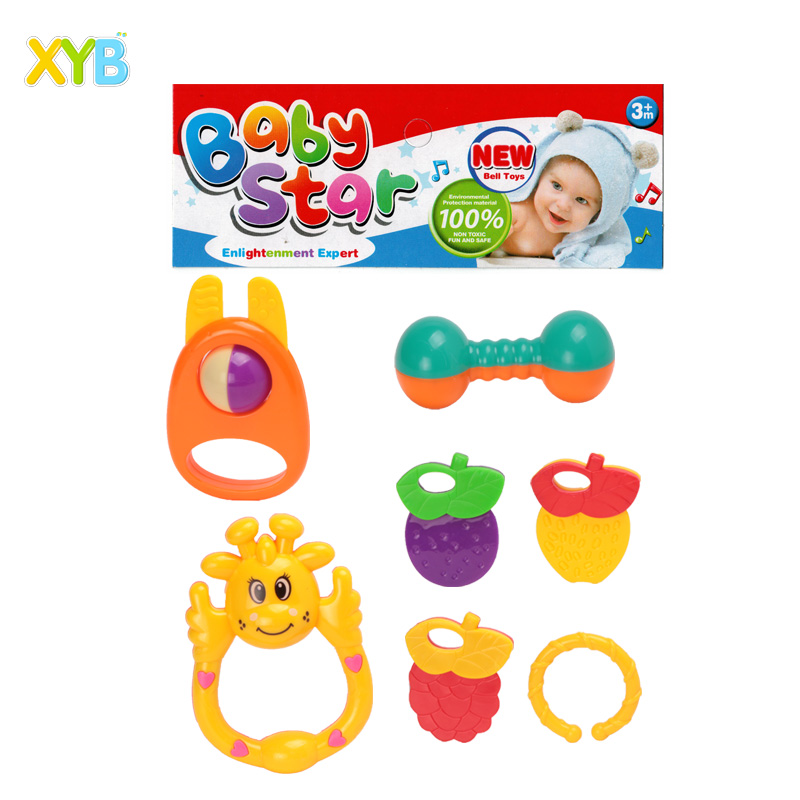 
PVC Bag Baby Rattles Teether, Shaker Toys, Starts Grab And Spin Rattle, Early Educational Toys for 3, 6, 9, 12 Month Baby 