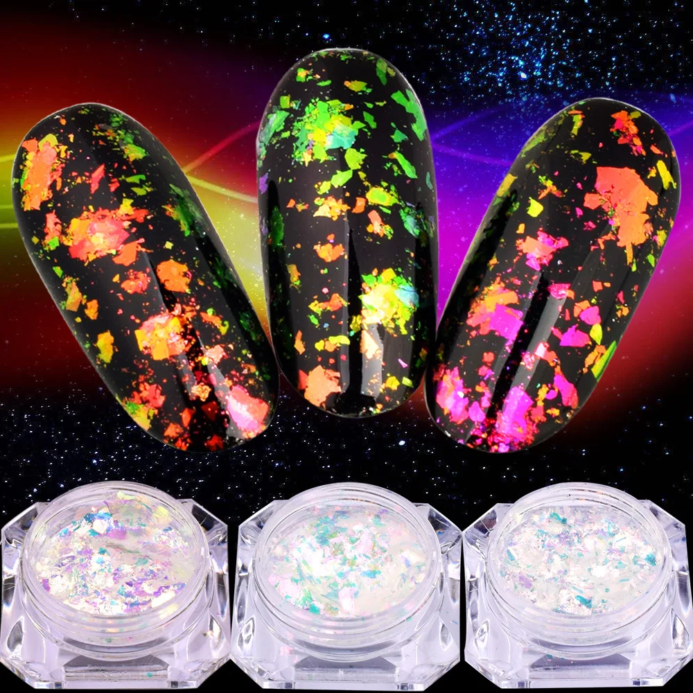 

Hot Sale Nail Flake Transparent Multi Chrome Pigment Acrylic Nail Chameleon Powder