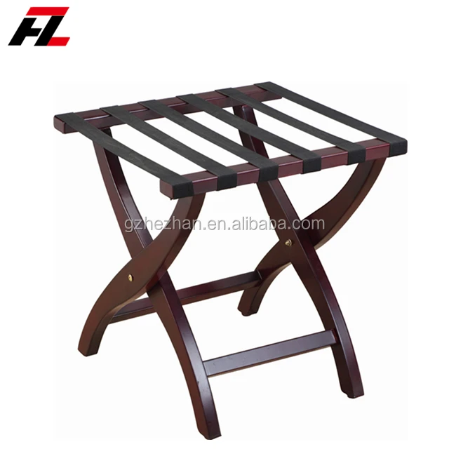 
Classic Mahogany Folding Luggage Stand for Hotel Room / Wooden Luggage Racks 