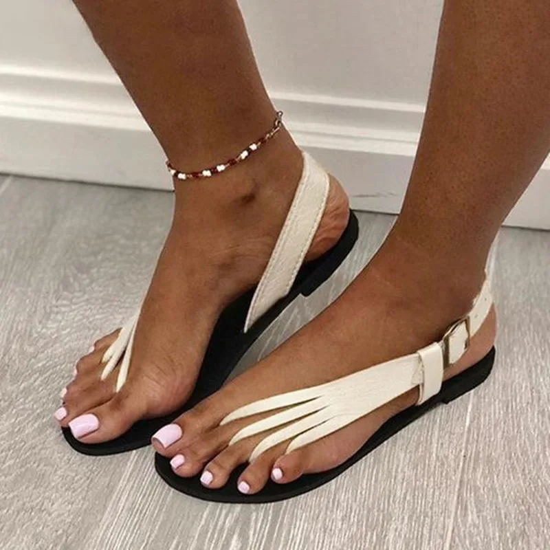 

Summer new sandals casual style 2022 ladies flip-flops flat bottom side empty large size fashion sandals 43 summer sandals