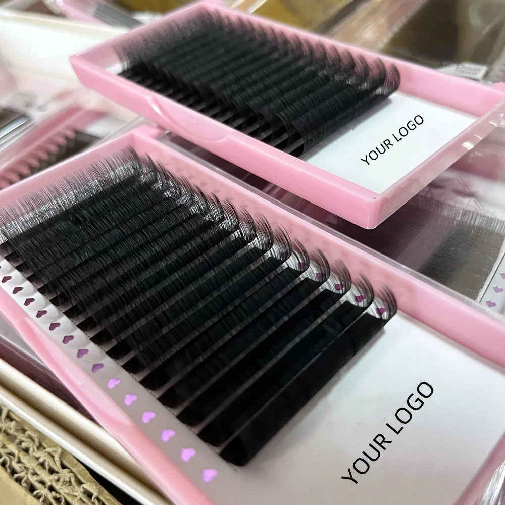 

Fluffy easy fan eyelash extensions lash supplies classic dark matte black lash trays velvet cashmere lash extensions