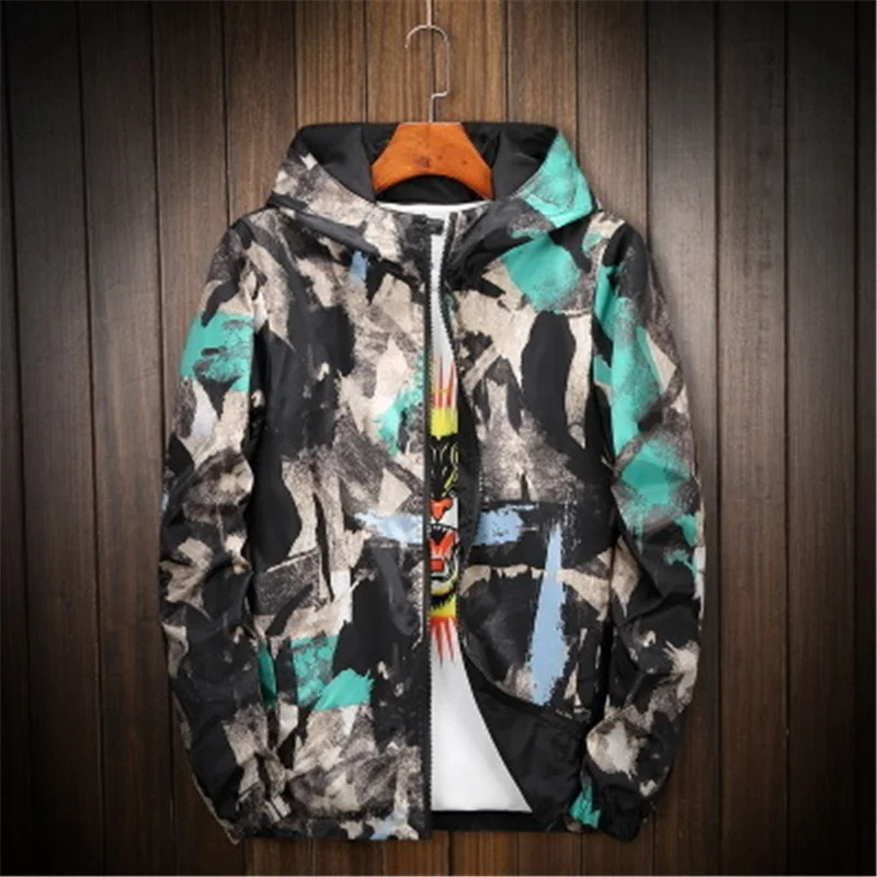 

Oversize Camouflage Spring Thin Men's Jackets, Yellow/green/black/pink/dark blue