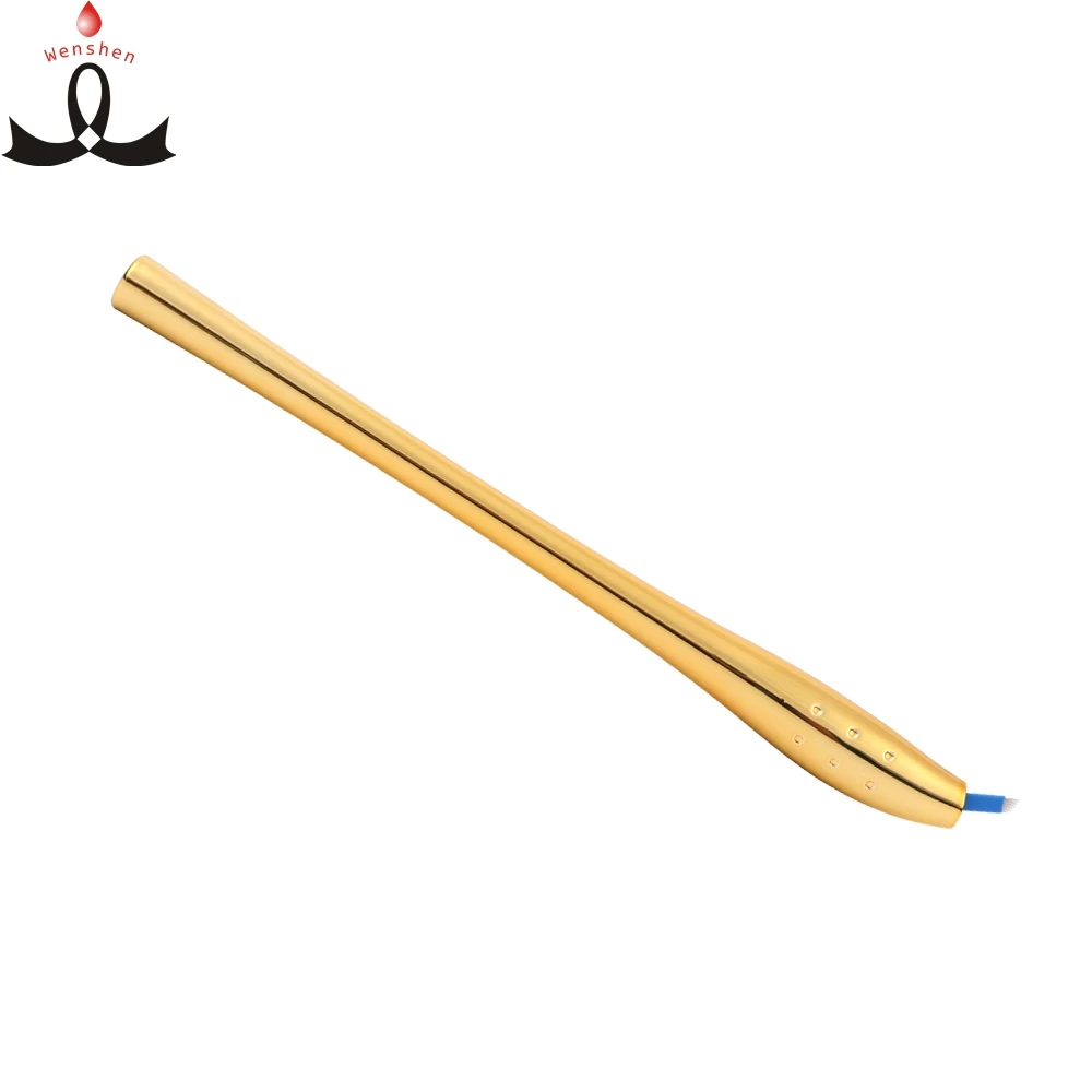 

EO Gas Sterilized #9 #12#14#17 Golden Luxury Disposable Microblading Pen Permanent Makeup Disposable Manual Pen for Tattoo