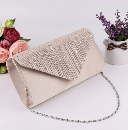 

Women Handbags Glitter Shimmer Clutch Shoulder Bags Diamante Evening Bag Party Prom Purse Chain Crossbody Bag