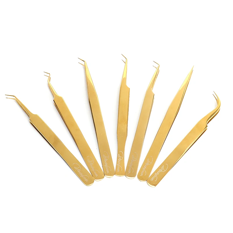 

Wholesale custom mink eyelash tweezers private label eyelash extension tweezers volume, Silver