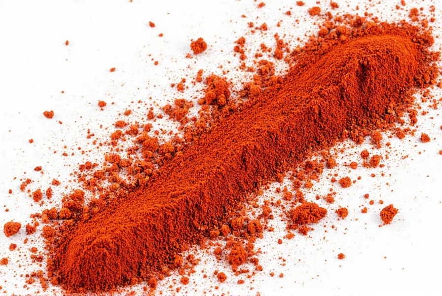 Paprika sprinkled on a dish showing how it colors food