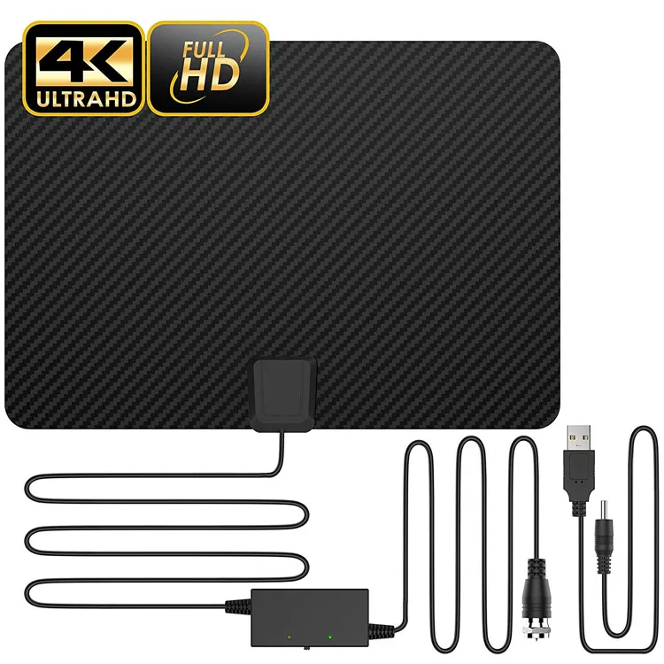 

Indoor TV antenna Amplified HD Digital TV Antenna Support All TV's 4K/VHF/UHF/1080P Free Local Channels, Black