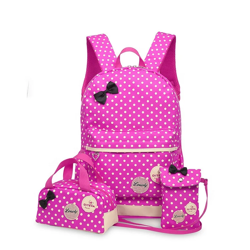 

New coming 3pcs/set girls book school bags backpack set with lunch bags for girls, Pantone