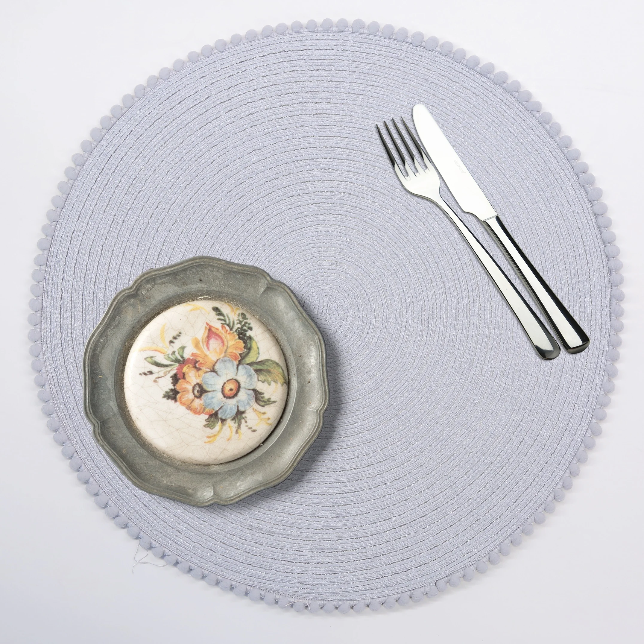 Tabletex Braided Round Placemats Cotton Food Serving Placemats Round