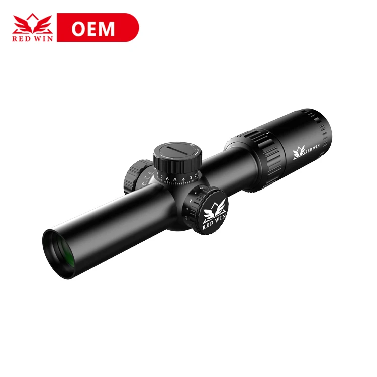 

Red Win 30mm Monotube 1/5Mil Adjust Zero Lock Turret Mil Dot Etched Glass Reticle 6 Level Bright Torero 1-6x24IR HD Rifle Scope