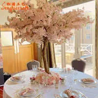 

Pink Silk Flower Artificial Cherry Spring Plum Peach Blossom Flower Branch Tree Wedding Decoration Trees