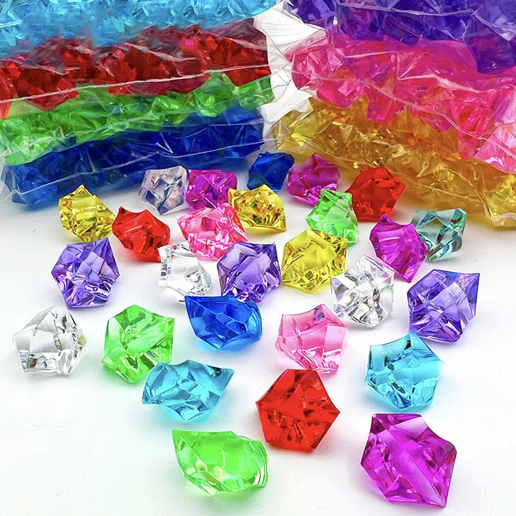 

Multicolor Plastic Gems Jewels Acrylic Ice Rock Crystals Treasure Diamonds Plastic Ice Cube