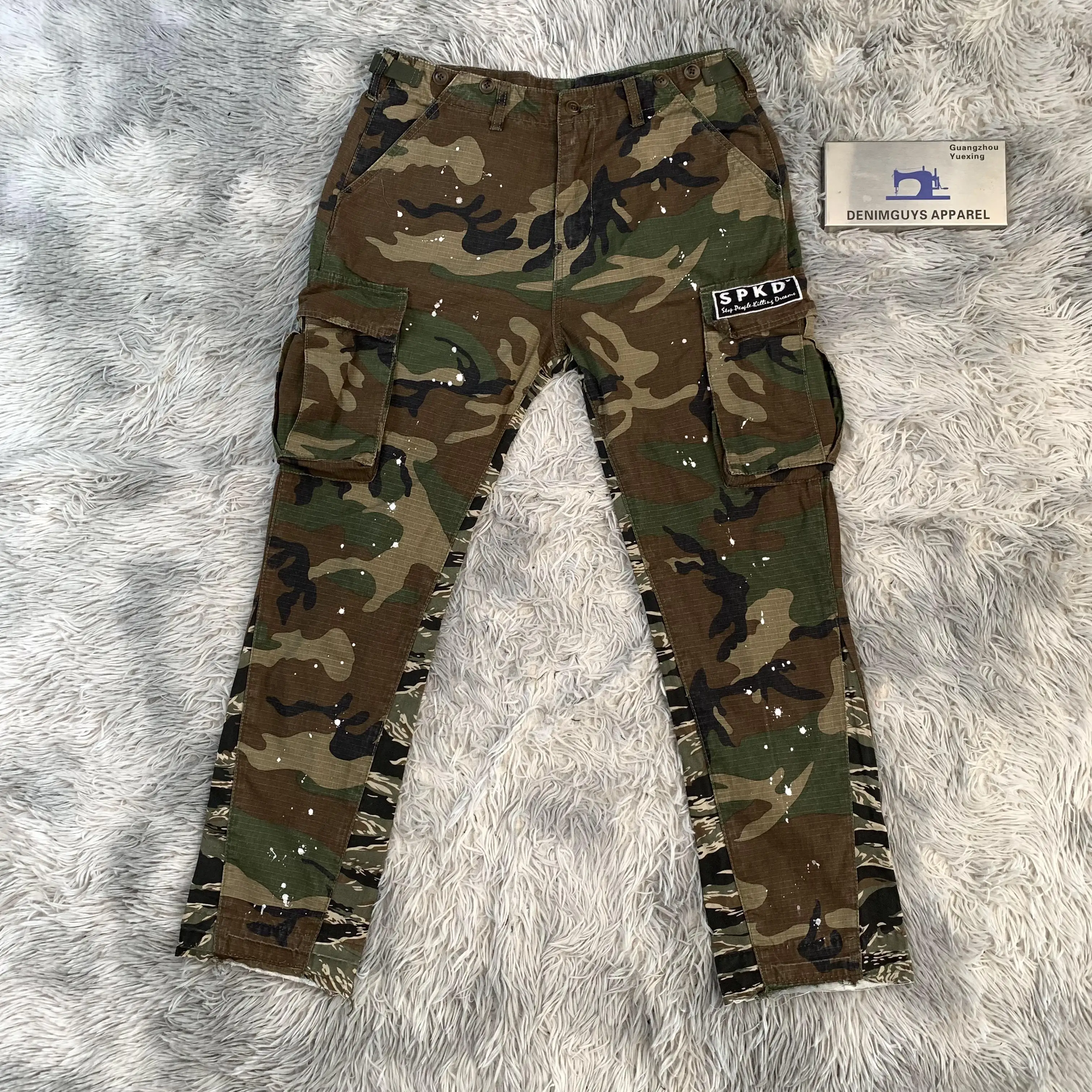 DENIMGUYS Wholesale Cotton Casual Pants Fashion Unisex Streetwear Tactical Trouser Pocket Techwear Camouflage Men Cargo Pants