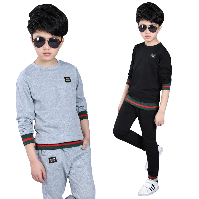 Wholesale 2 pieces stripe elastic sport boys clothes sets kids clothes china