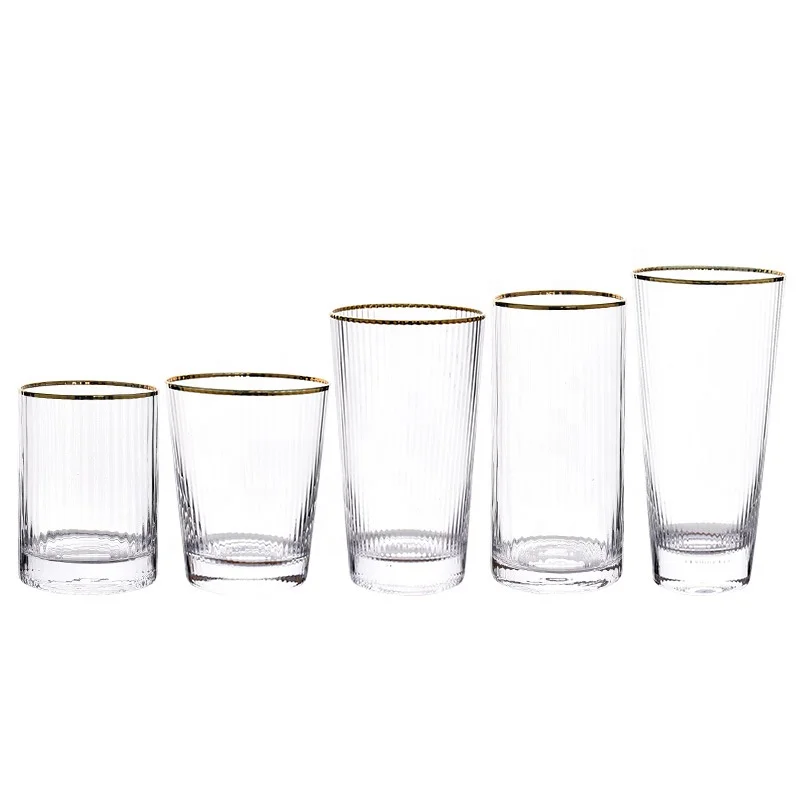 

Customized Simple Vertical Pattern Phnom Penh Water Cup Set, Transparent