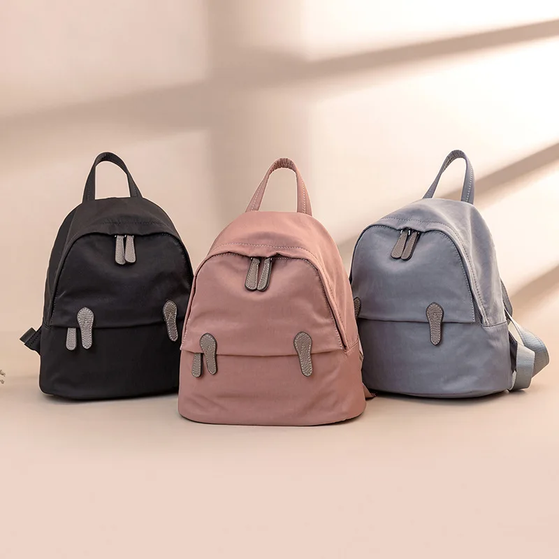 

Large Lightweight Bag fits 9.7" laptop Waterproof Multi-pocket Bookbag Work School Travel Backpack Women Nylon Backpack, As shown in the pictures