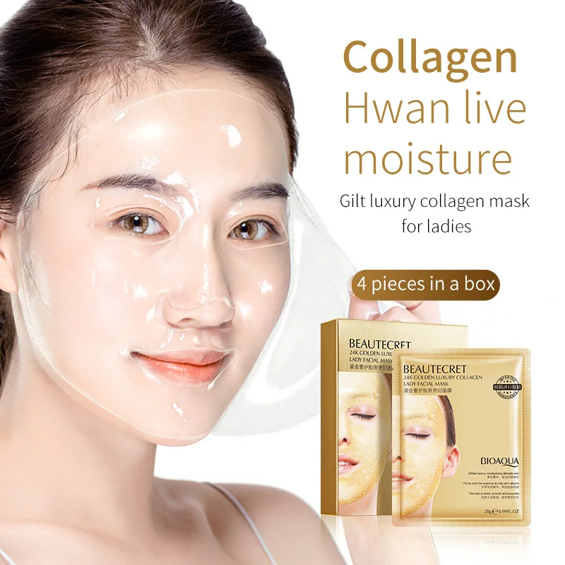 

OEM ODM Bioaqua 24k Golded Face Mask Korean Skin Care Anti-aging Facial Mask Whitening Hydrating