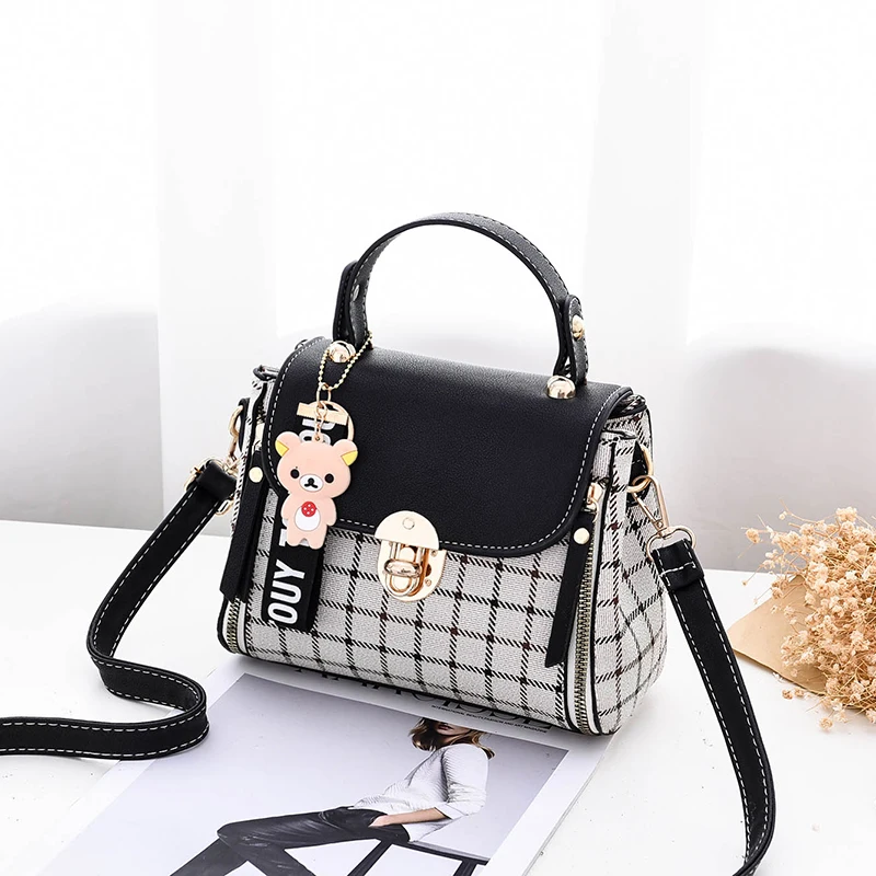 

Messenger Bags Shoulder Crossbody Handbags Art Printing Black Women Girls Ladies Stylish Cartoon