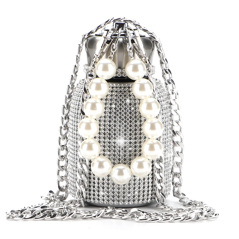 

New Lady Girl Gift Diamond Rhinestone Crystal Water Bottle Protable Stainless Steel Vacuum Flask Cups, Customized