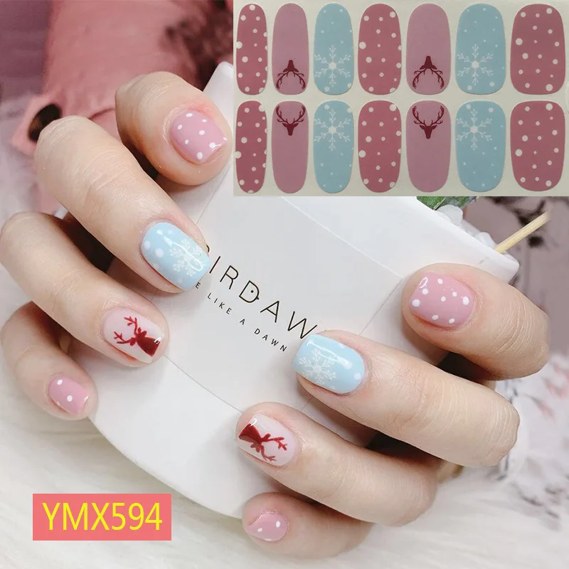 

12pcs/set Christmas Plaid Sweater Winter Strips Plain Nail Decoration Line Strip Pattern Custom Nail Decals 12 sets