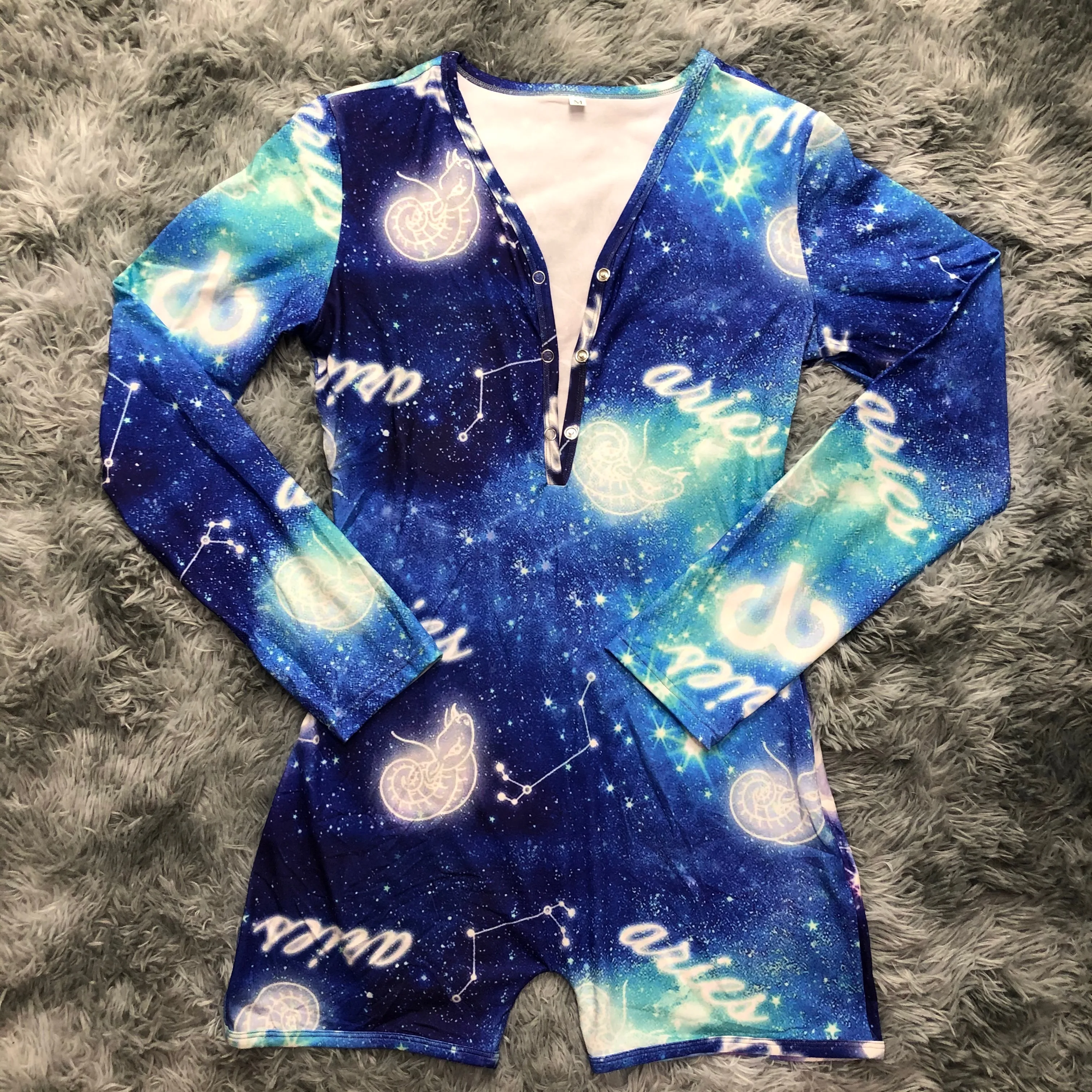 

Custom Adults Sexy Aries Zodiac Long Sleeve Sleepwear wholesale adult onesie
